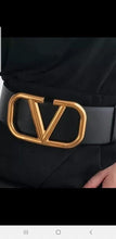 Load image into Gallery viewer, Fashion Black and red inside  leather VALENTINO BELT