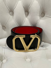 Load image into Gallery viewer, Fashion Black and red inside  leather VALENTINO BELT