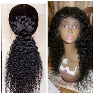 Deep Wave Brazilian Human Hair wig 360 Lace Frontal 26 in